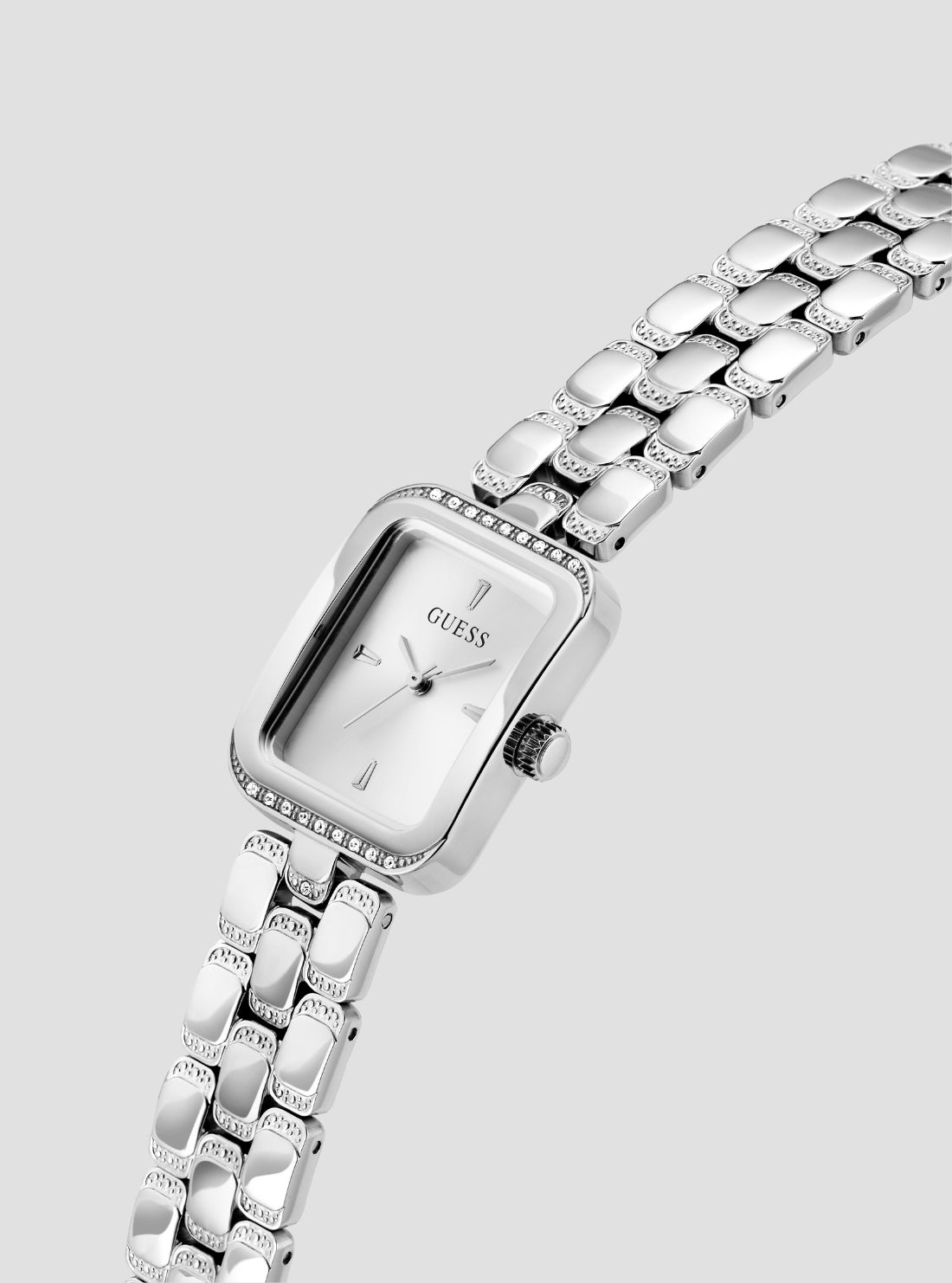 GUESS Accessories Silver Isla Watch GW0865L1 Front Side View_2
