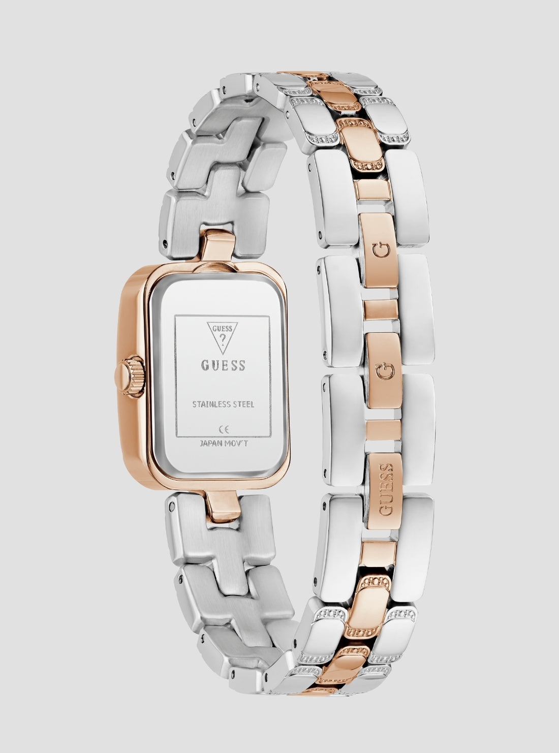 GUESS Womens Silver Rose-Gold Isla Watch GW0865L5 Back View