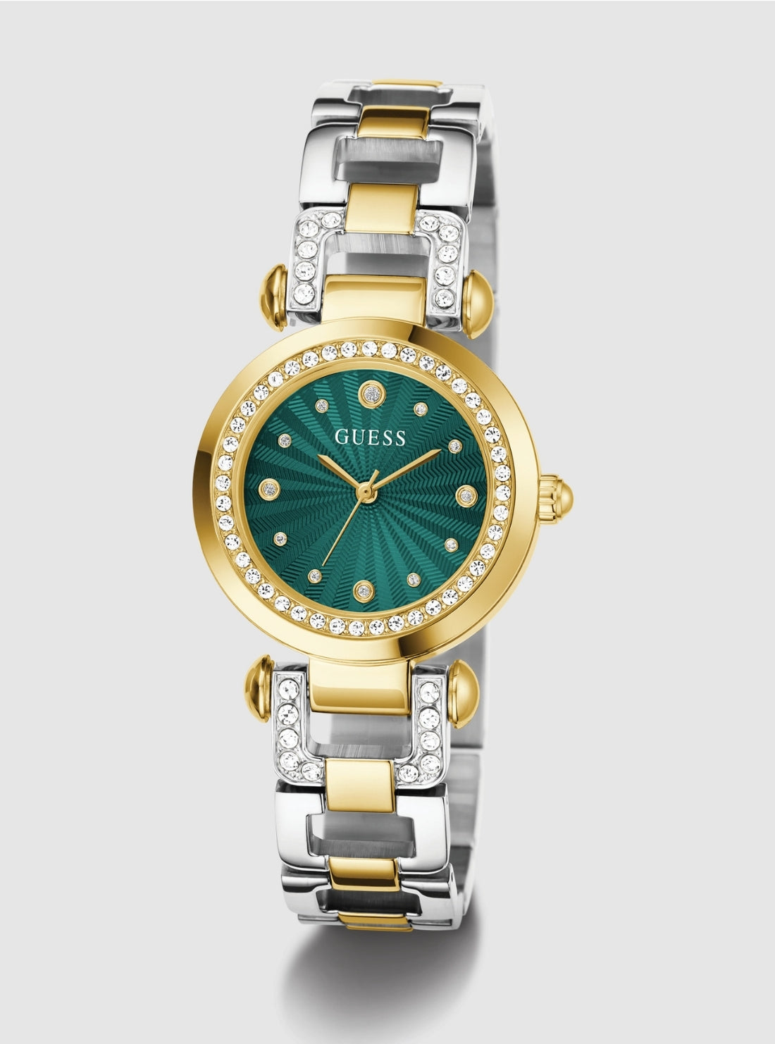 GUESS Accessories Two Tone Green Dial Watch GW0869L1 Front View_2