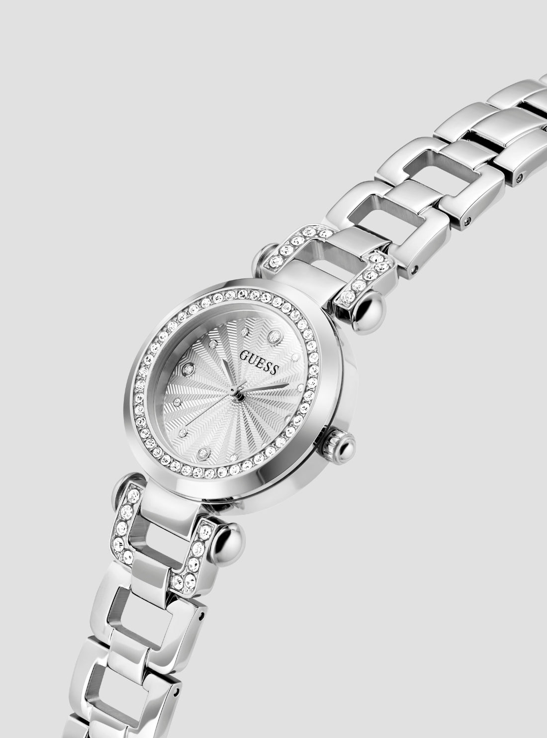 GUESS Accessories Silver Ginger Watch GW0869L3 Front Side View