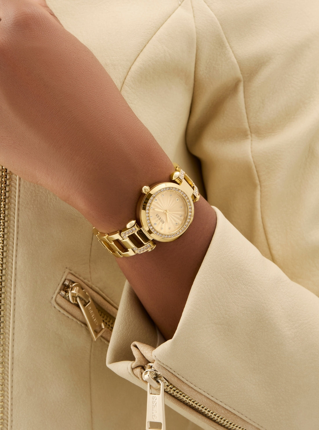 GUESS Accessories Gold Ginger Crystal Watch GW0869L4 Detail View