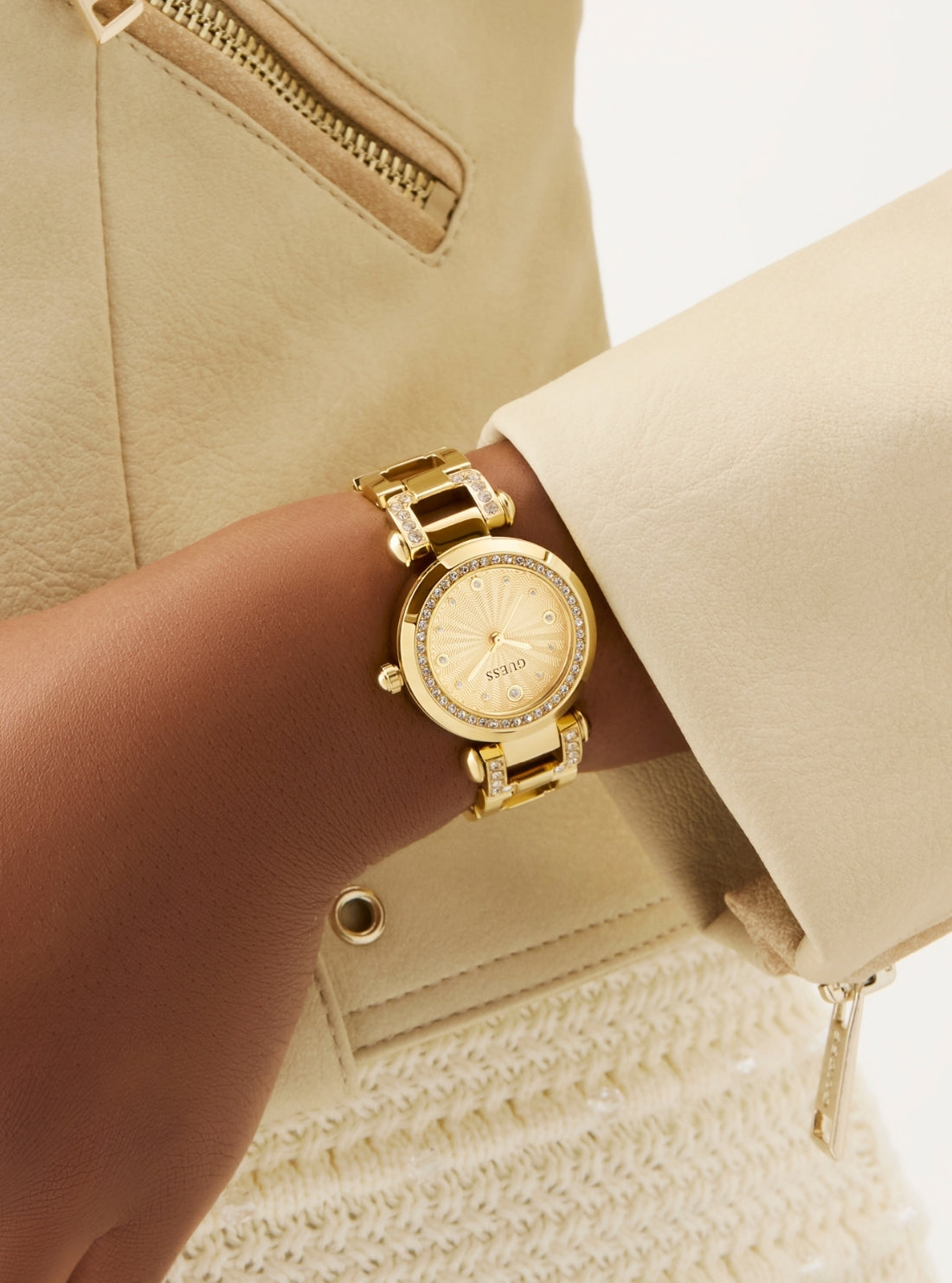 GUESS Accessories Gold Ginger Crystal Watch GW0869L4 Detail View