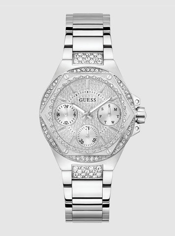 GUESS Accessories Silver Crystal Envy Multifunction Watch GW0878L1 Front View