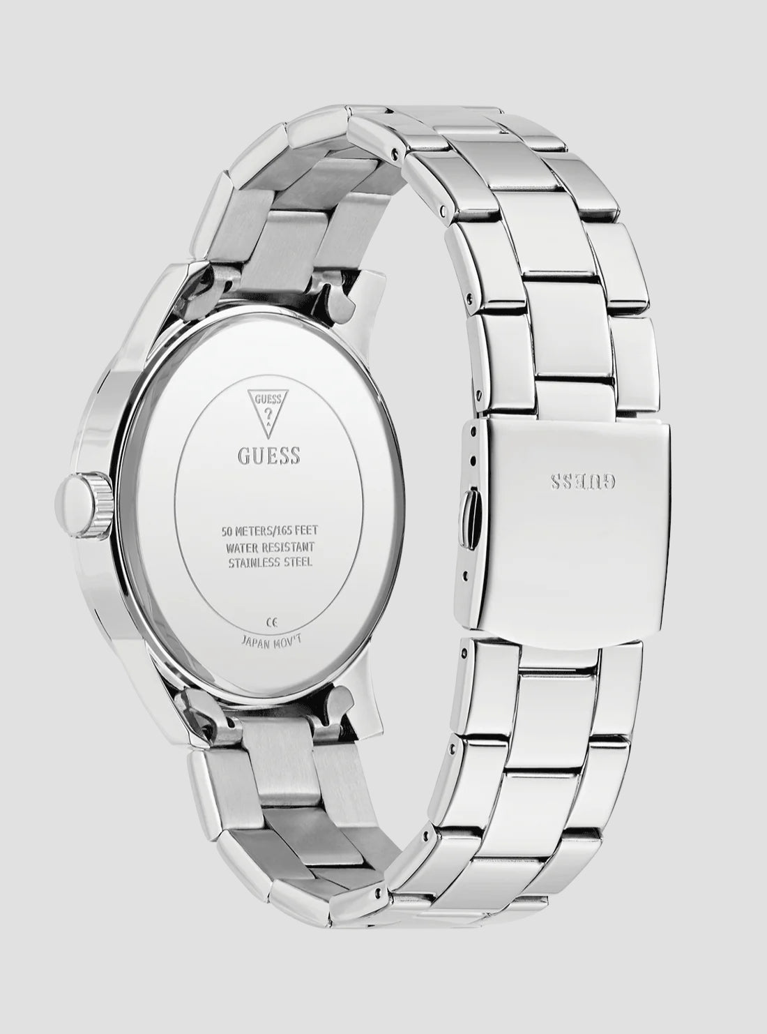 GUESS Accessories Silver Collegiate Blue Dial Watch GW0888G1 Back View