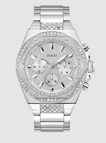 GUESS Accessories Silver Fury Glitz Watch GW0899G1 Front View