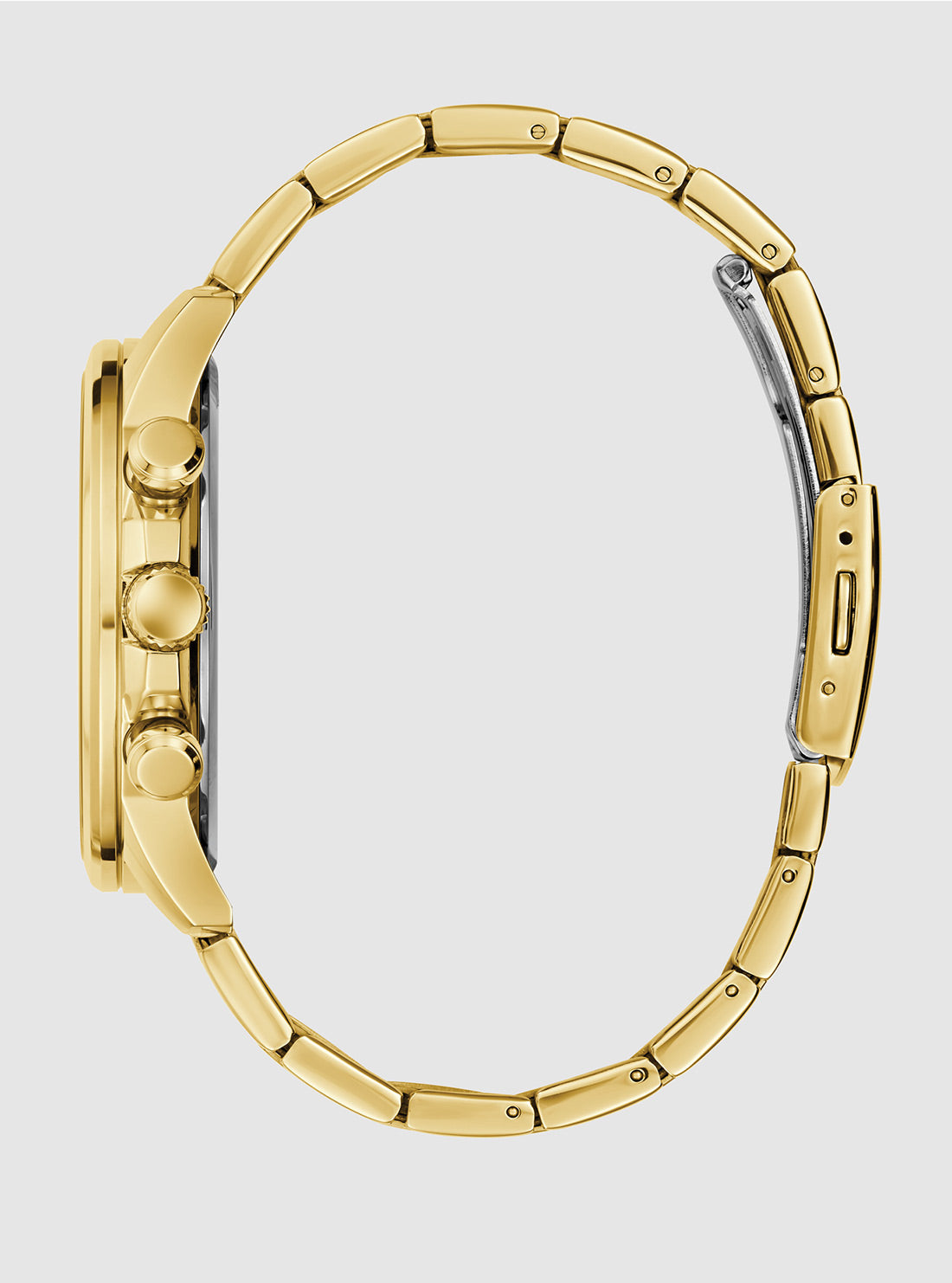 GUESS Accessories Gold Black Dial Walker Watch GW0900G3 Side View