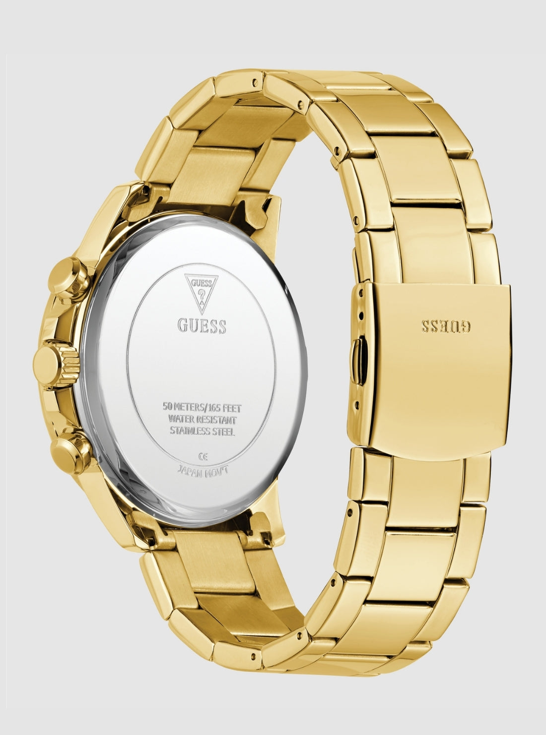 GUESS Accessories Gold Black Dial Walker Watch GW0900G3 Back View_2