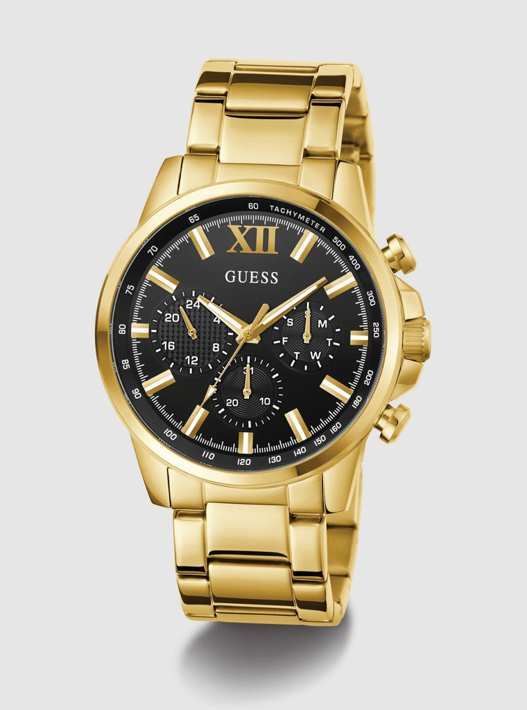 Gold Black Dial Walker Watch | GUESS