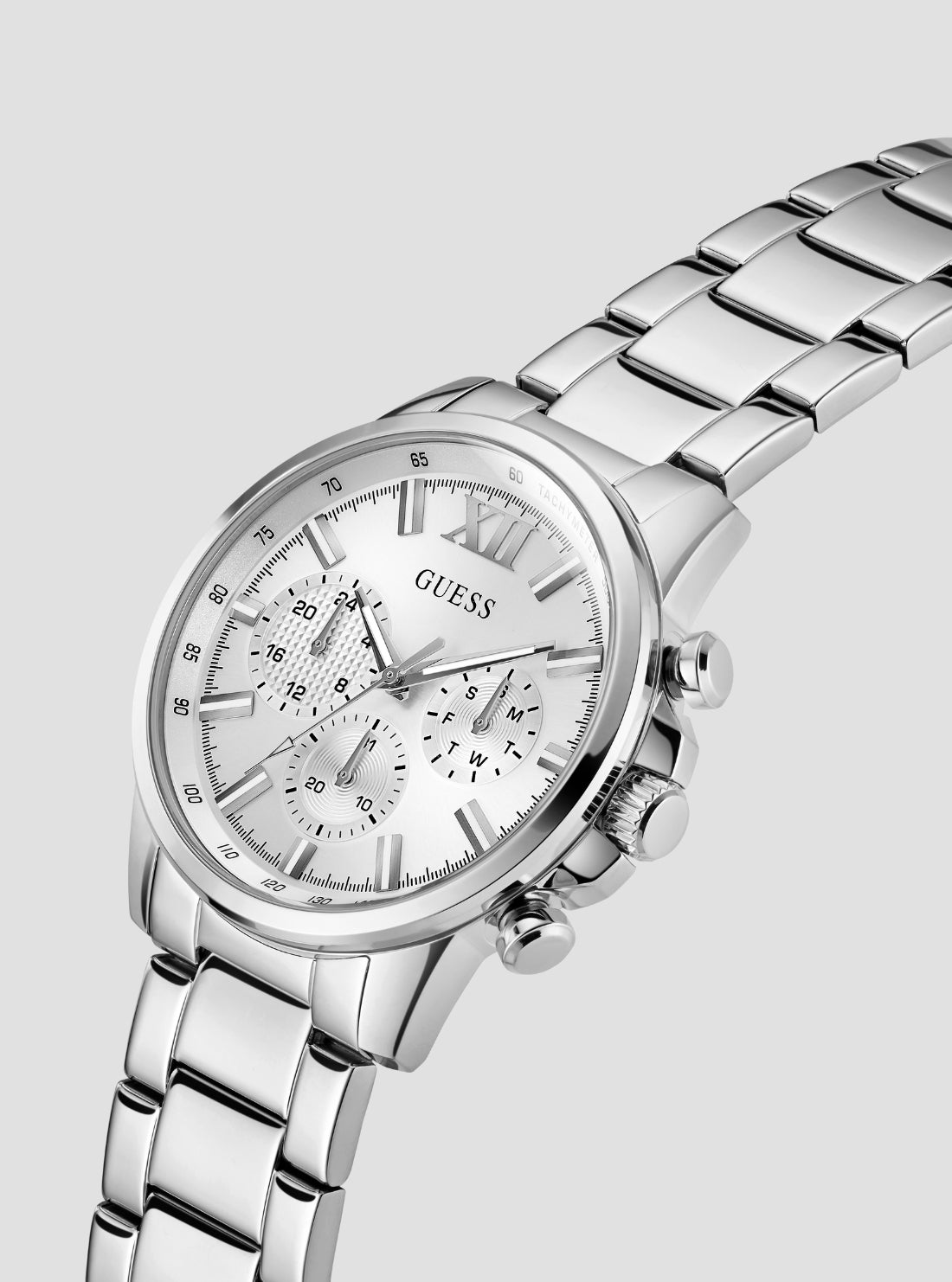 GUESS Accessories Silver Walker Multifunction Watch GW0900G6 Side View