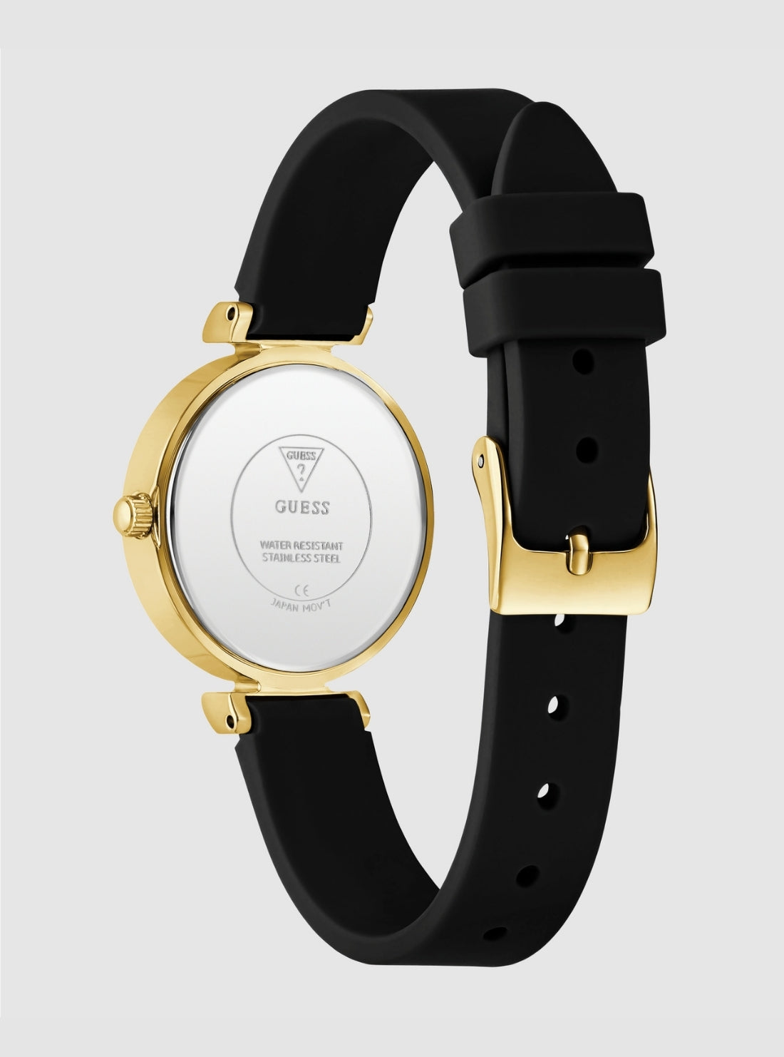 GUESS Accessories Gold Black Array Green Dial Crystal Watch GW0912L4 Back View