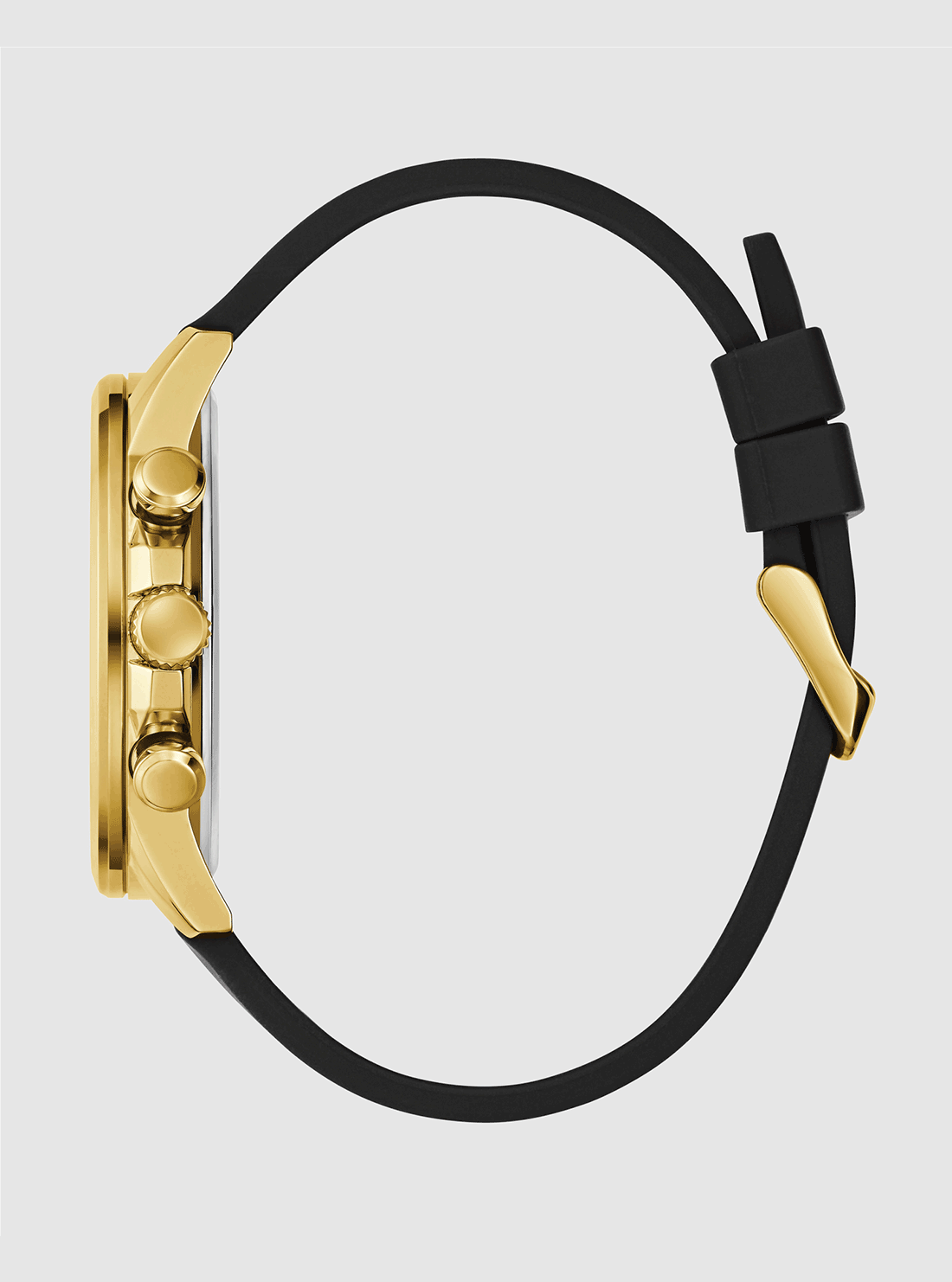 GUESS Accessories Black Gold Silicone Watch GW0913G2 Side View