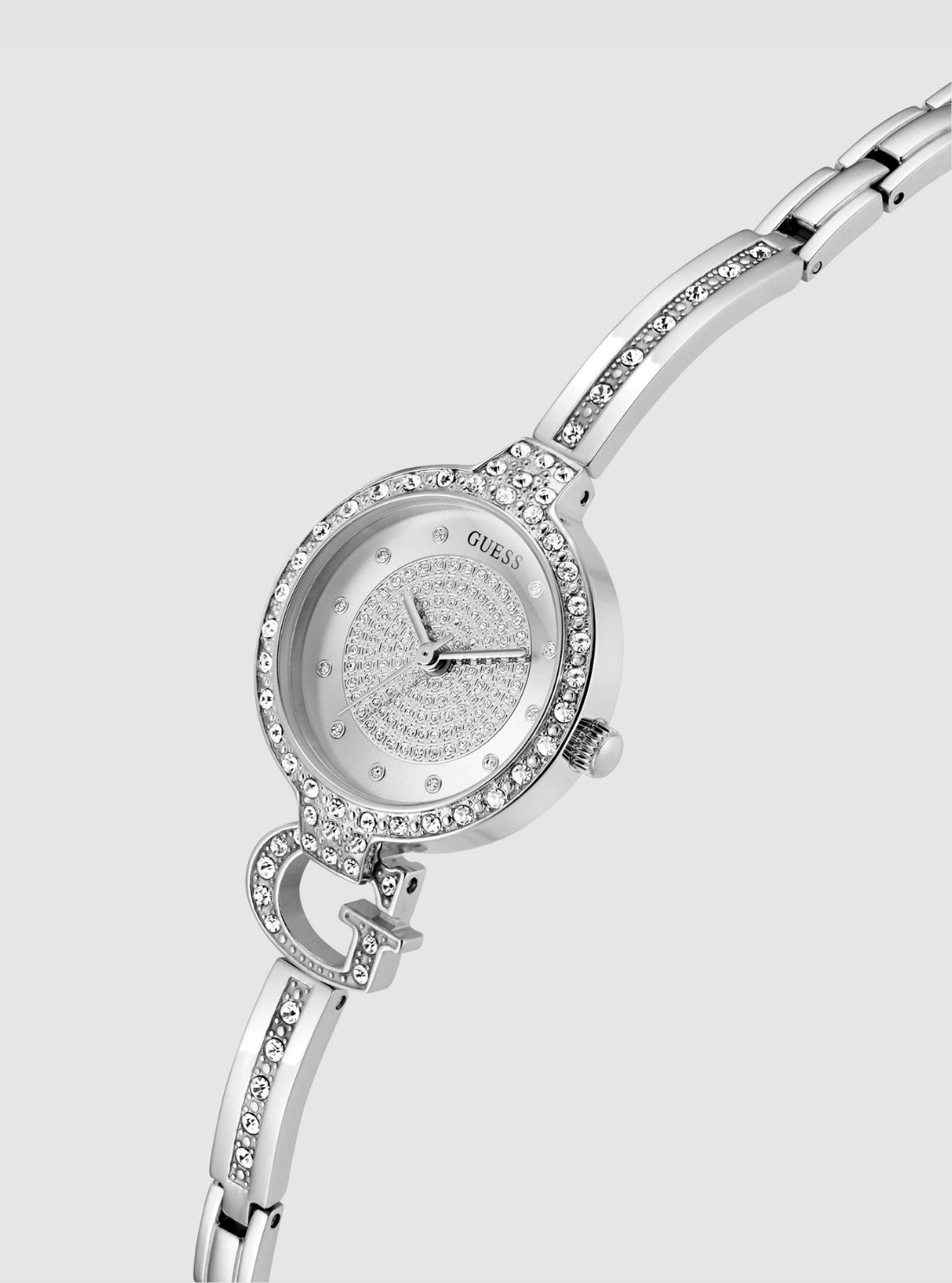 GUESS Accessories Silver Giselle Glitz Watch GW0929L1 Front Side View