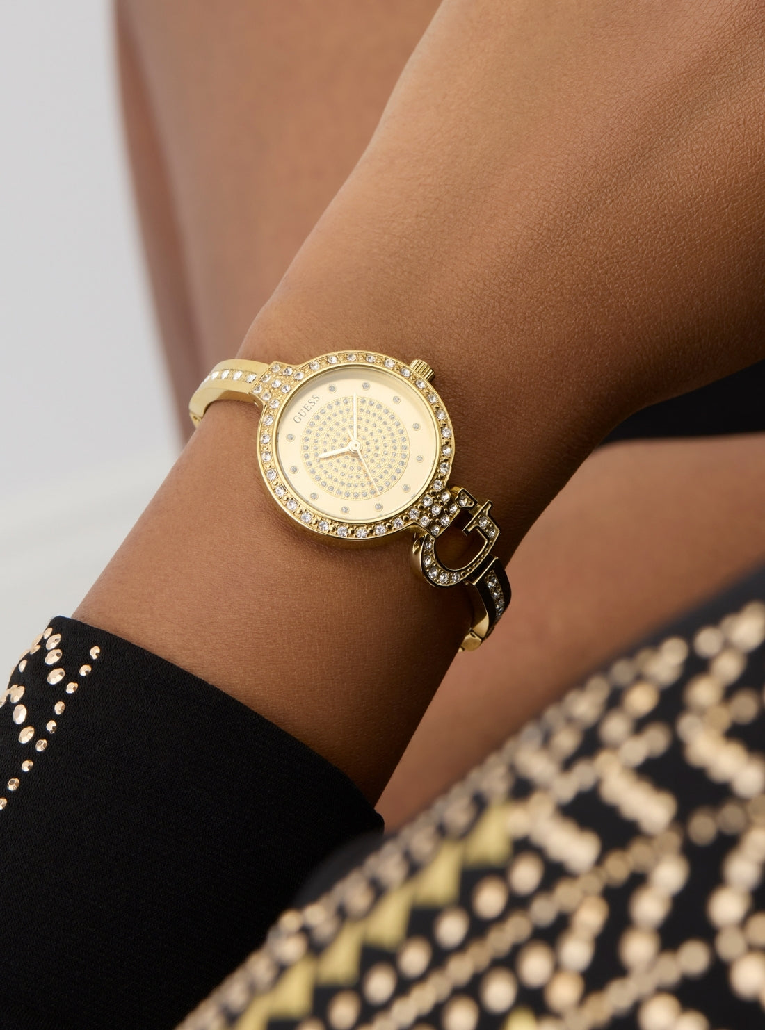 GUESS Accessories Gold Giselle Glitz Watch GW0929L2 Detail View
