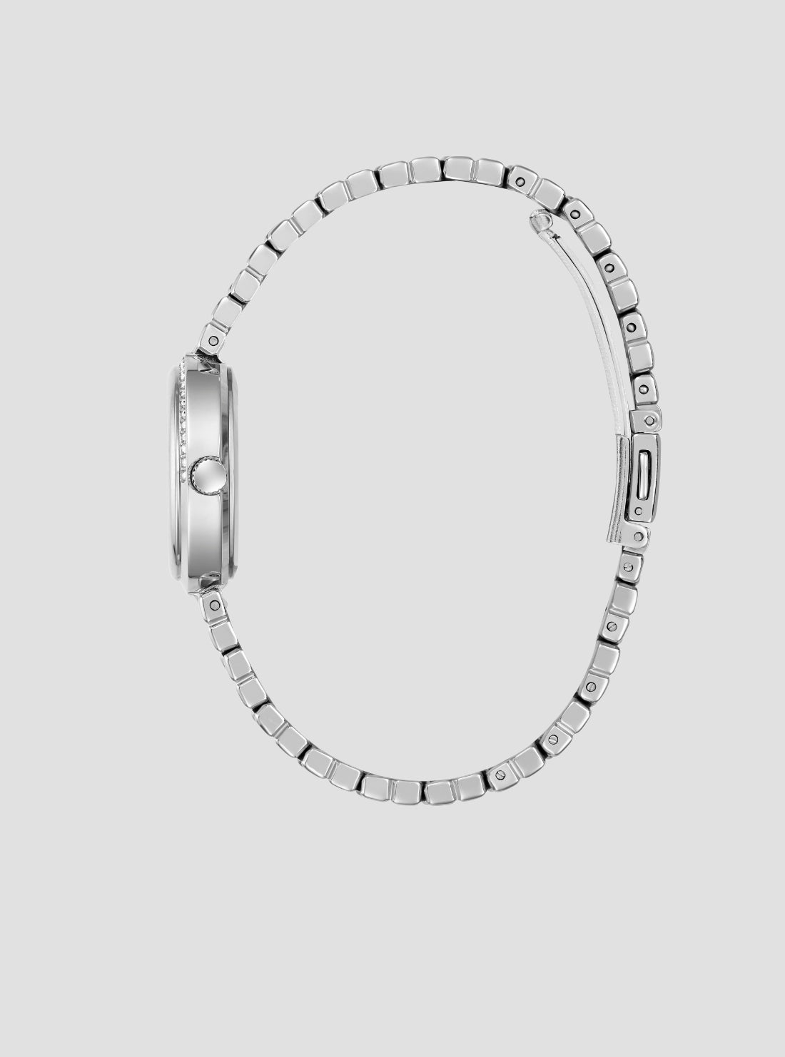 GUESS Accessories Silver Clara Green Dial Watch GW0930L1 Side View