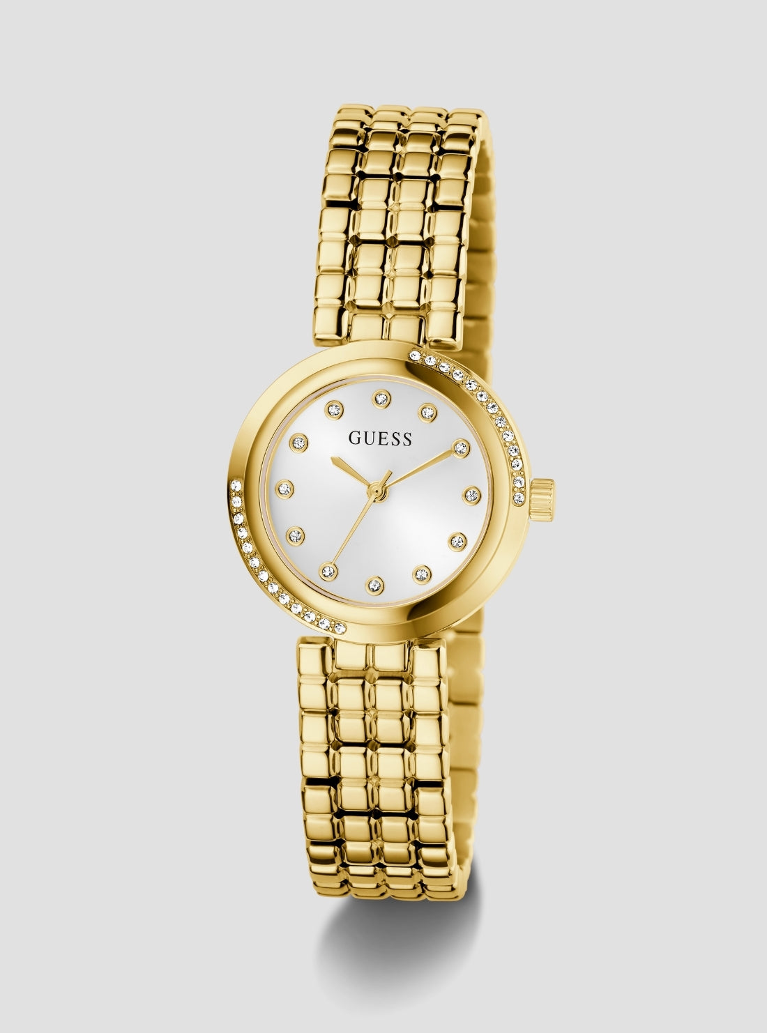 GUESS Accessories Gold Clara White Watch GW0930L2 Front Side View