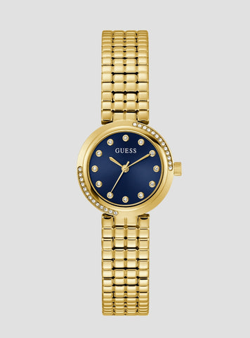 GUESS Accessories Gold Clara Blue Dial Watch GW0930L4 Front View
