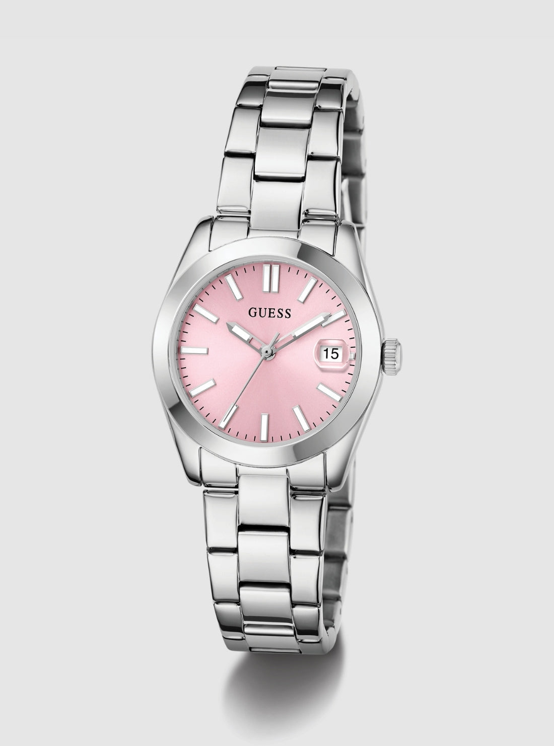 GUESS Accessories Silver Alice Pink Dial Watch GW0934L1 Front View_2