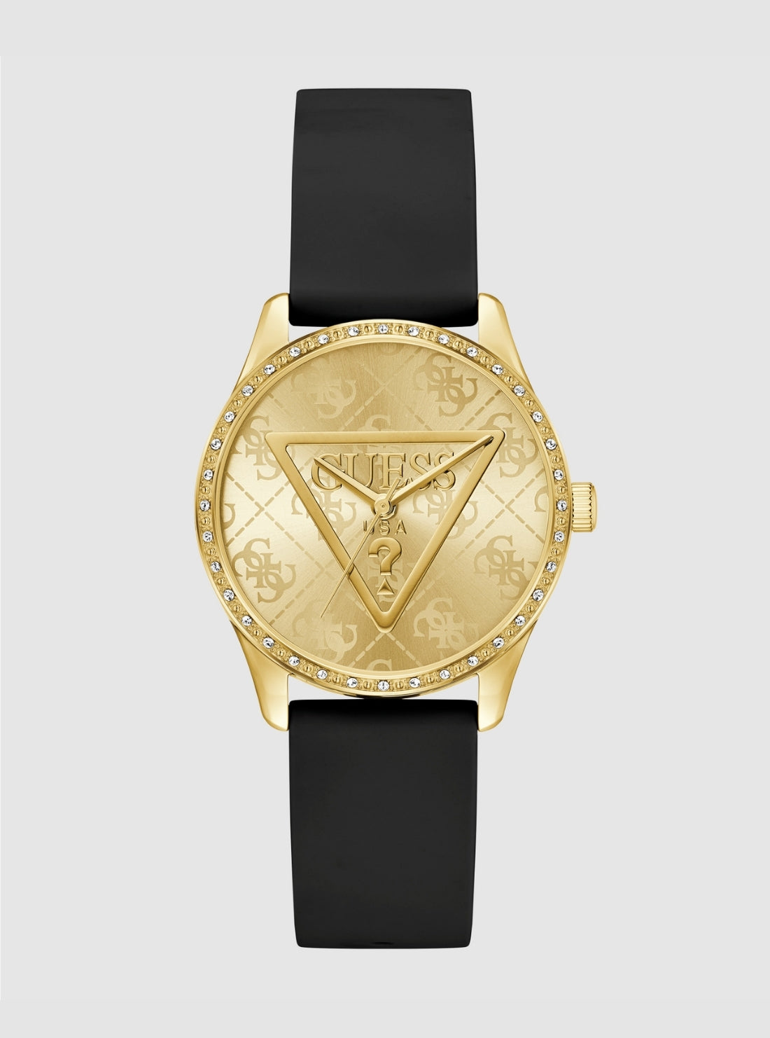 GUESS Accessories Gold Black Roxy Gold Logo Dial Watch GW0942L2 Frotn View
