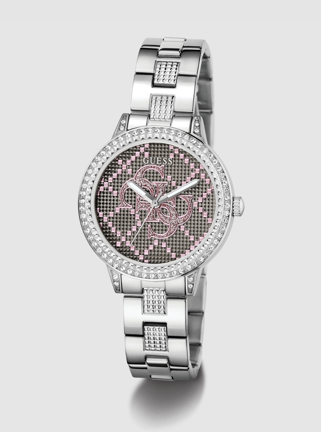 GUESS Accessories Silver G Lace Gray Dial Glitz Watch GW0944L1 Front View_2