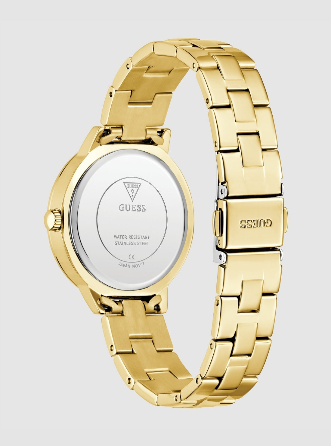 GUESS Accessories Gold G Lace Black Logo Dial Glitz Watch GW0944L2 Back View