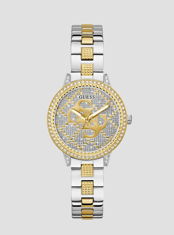 GUESS Accessories Silver Gold G Lace Watch GW0944L3 Front View