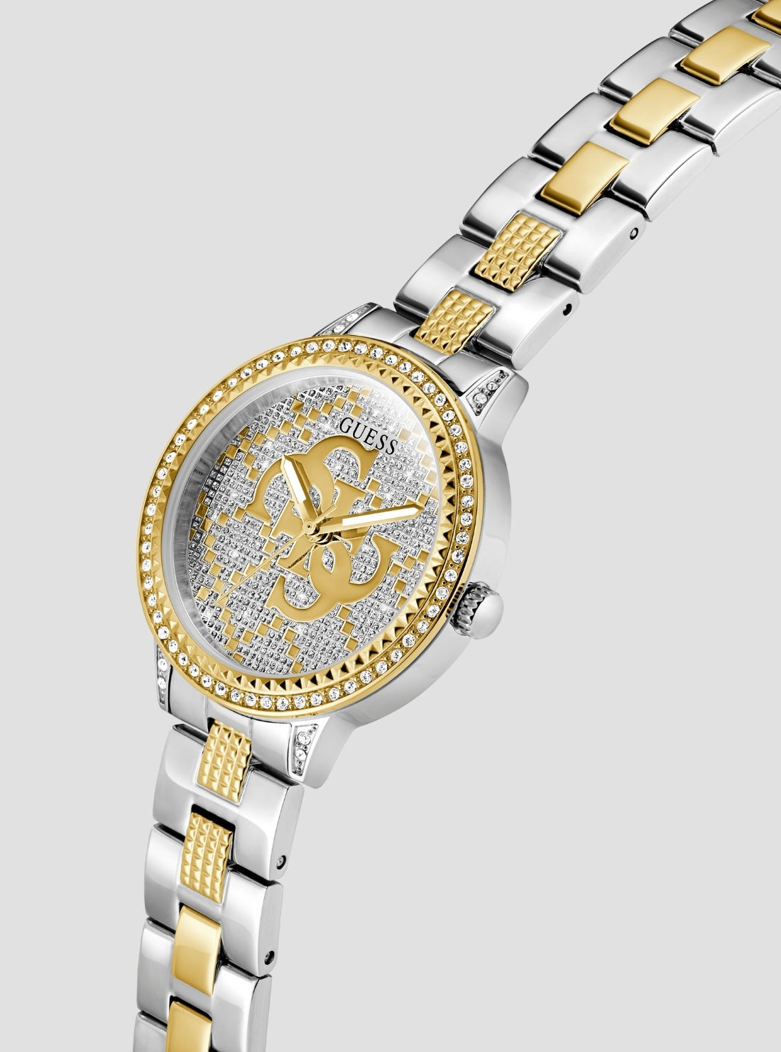 GUESS Accessories Silver Gold G Lace Watch GW0944L3 Front Side View