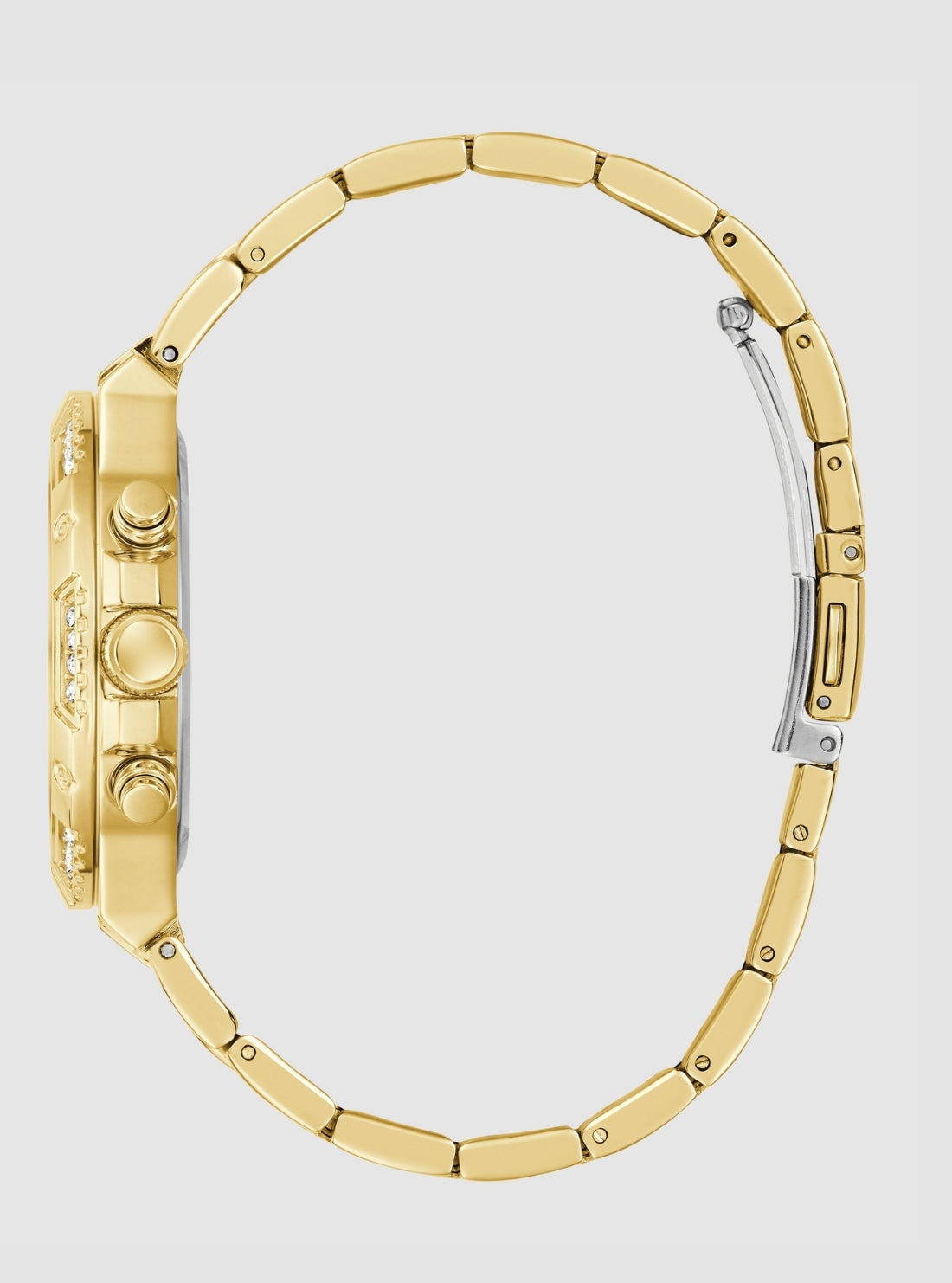 GUESS Accessories Gold Harlow Gold Dial Bracelet Watch GW0950L2 Side View