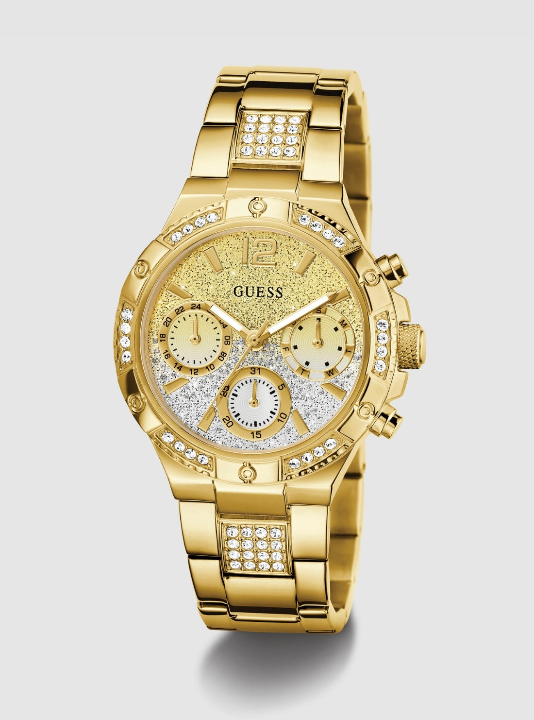 GUESS Accessories Gold Harlow Gold Dial Bracelet Watch GW0950L2 Front View_2