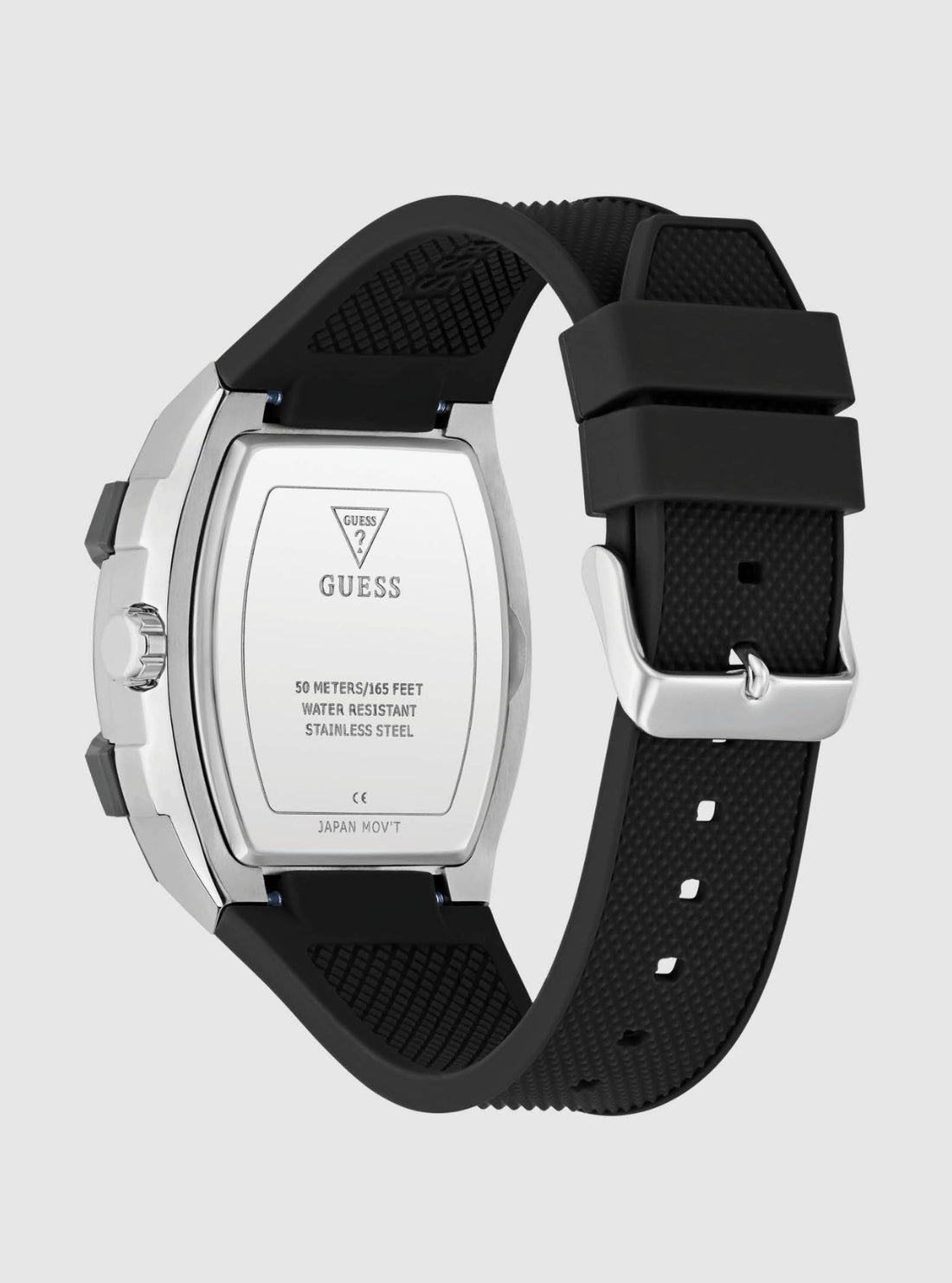 GUESS Accessories Black Red Dial Phoenix Watch GW0956G1 Back View