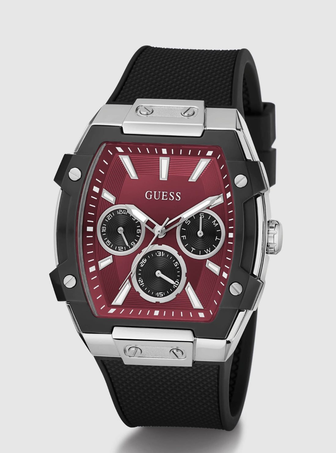 GUESS Accessories Black Red Dial Phoenix Watch GW0956G1 Front View_2