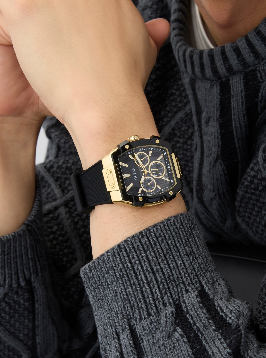 GUESS Accessories Black Gold Phoenix Watch GW0956G2 Detail View_2