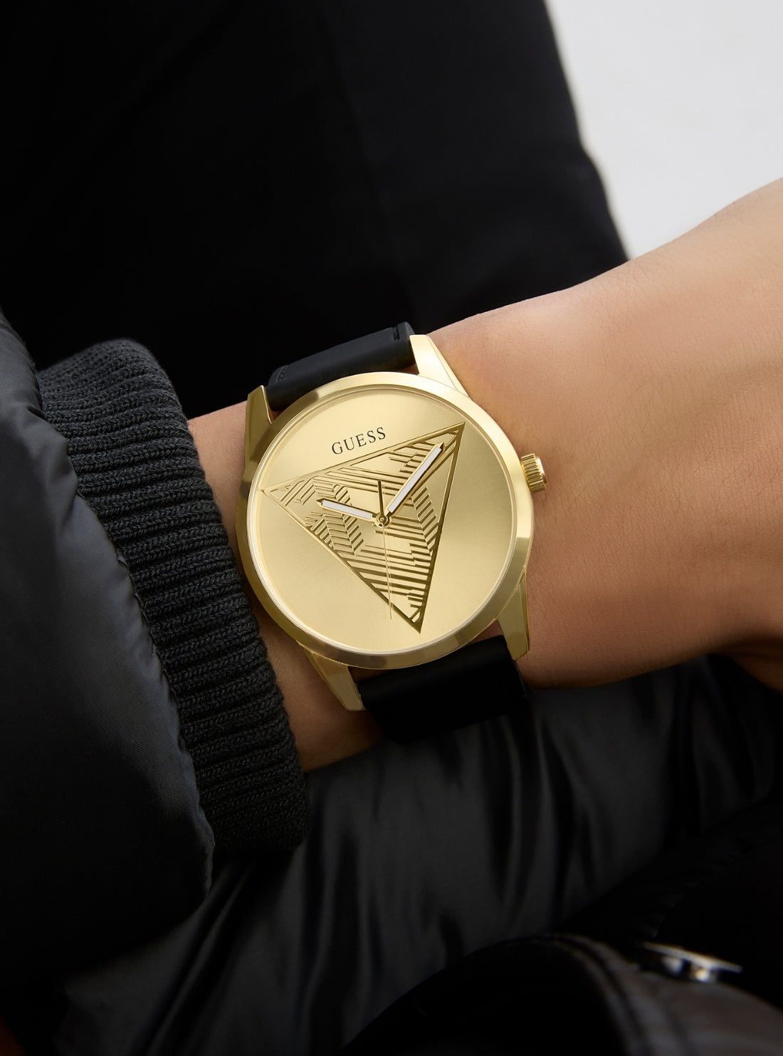 GUESS Accessories Gold Black Clark Watch GW0957G2 Detail View_2