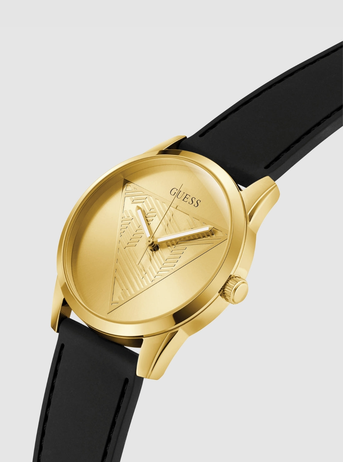 GUESS Accessories Gold Black Clark Watch GW0957G2 Front Side View