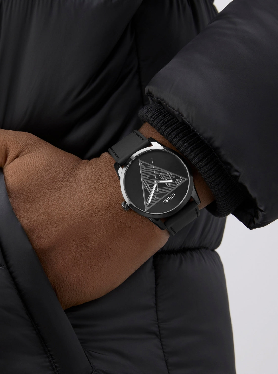 GUESS Accessories Black Clark Dial Watch GW0957G3 Detail View