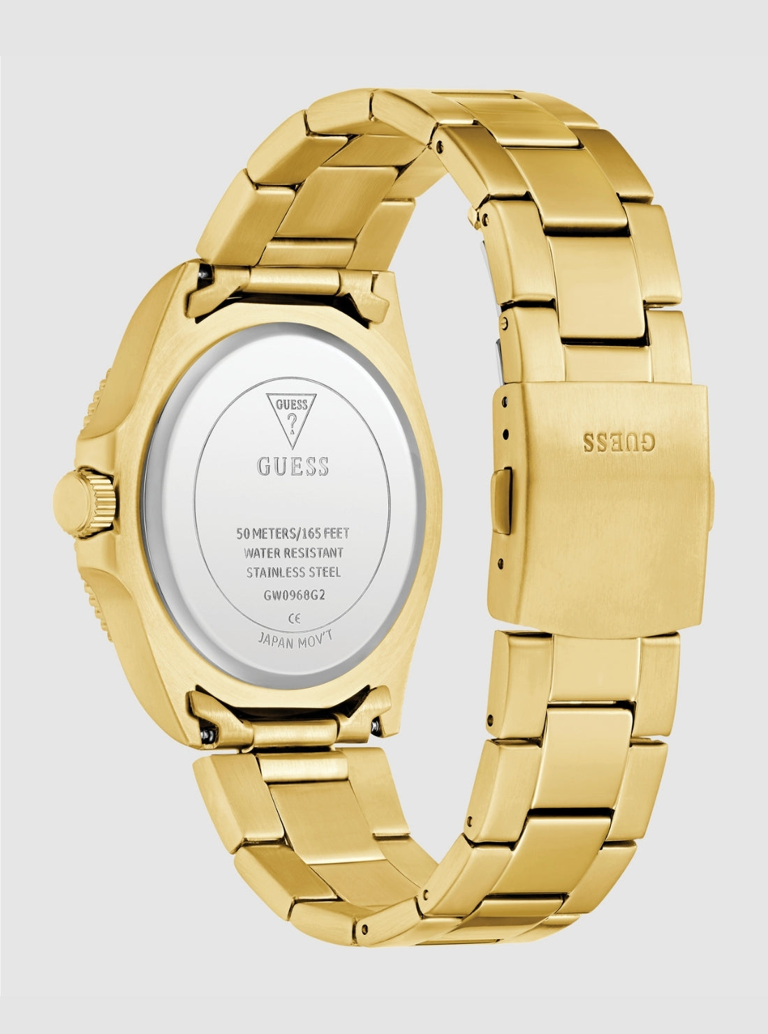 GUESS Accessories Gold Cliff Blue Dial Watch GW0968G2 Back View