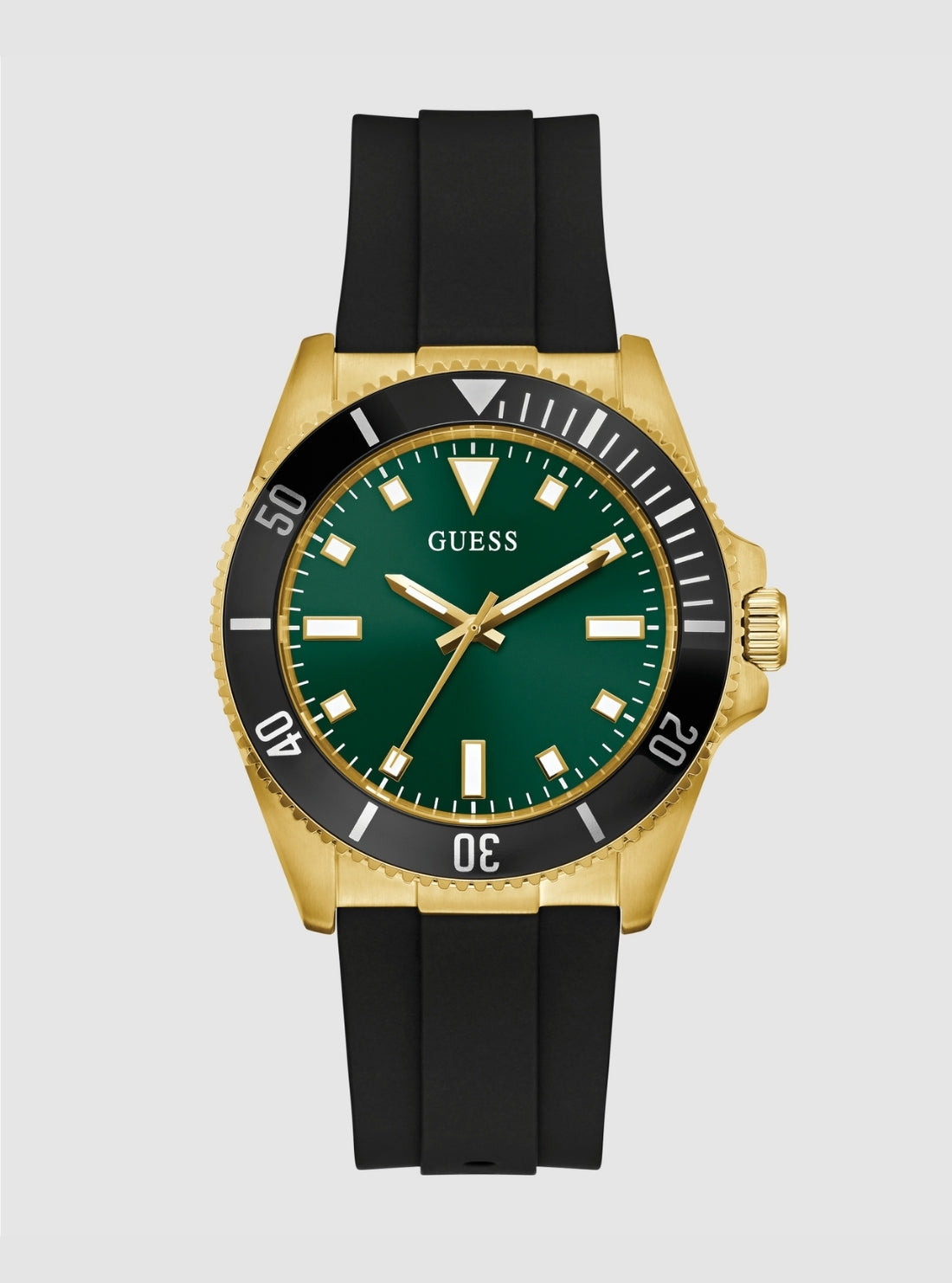 GUESS Accessories Black Cliff Green Dial Watch GW0969G2 Front View