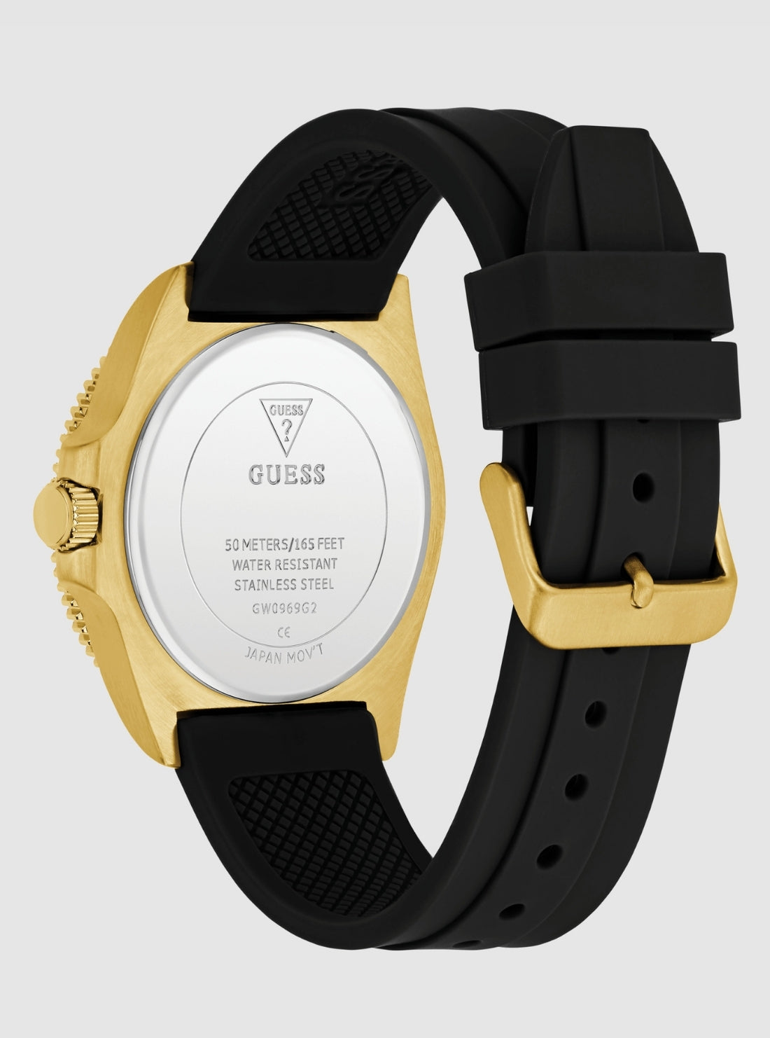 GUESS Accessories Black Cliff Green Dial Watch GW0969G2 Back View