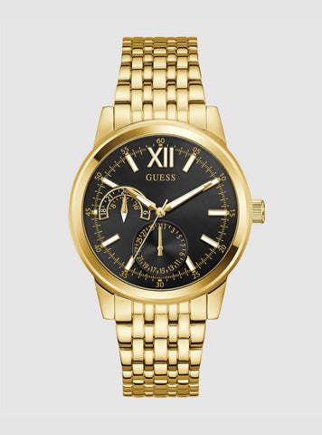 GUESS Accessories Gold Emerson Black Dial Watch GW0976G2 Front view