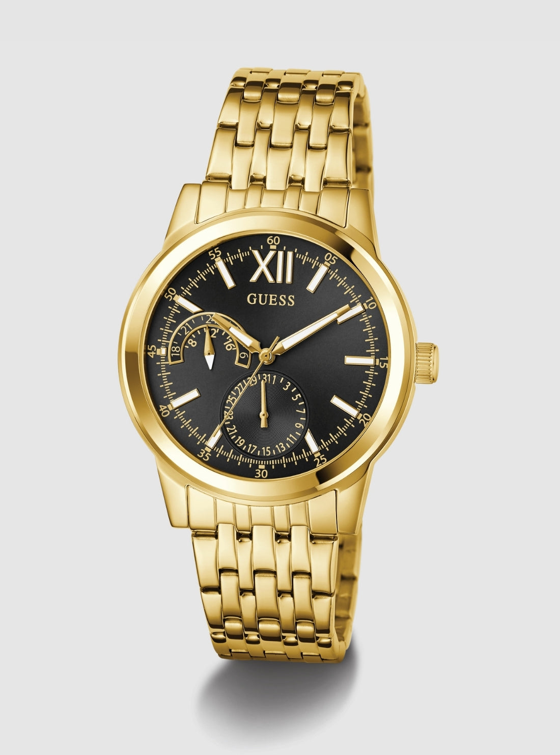 GUESS Accessories Gold Emerson Black Dial Watch GW0976G2 Front view_2