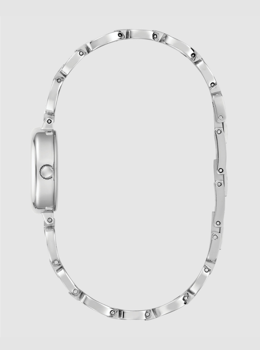 GUESS Accessories Silver Vivian Oval Link Watch GW0982L1 Side View