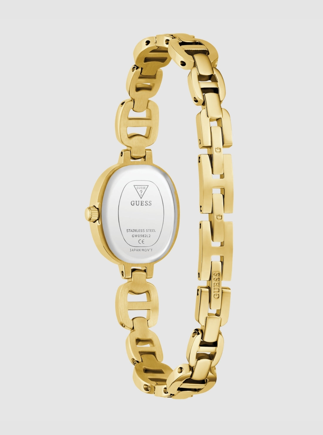 GUESS Accessories Gold Vivian Oval Link Watch GW0982L2 Back View