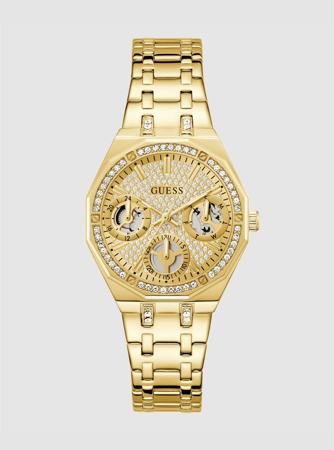 GUESS Accessories Gold Quinn Watch GW0988L2 Front View