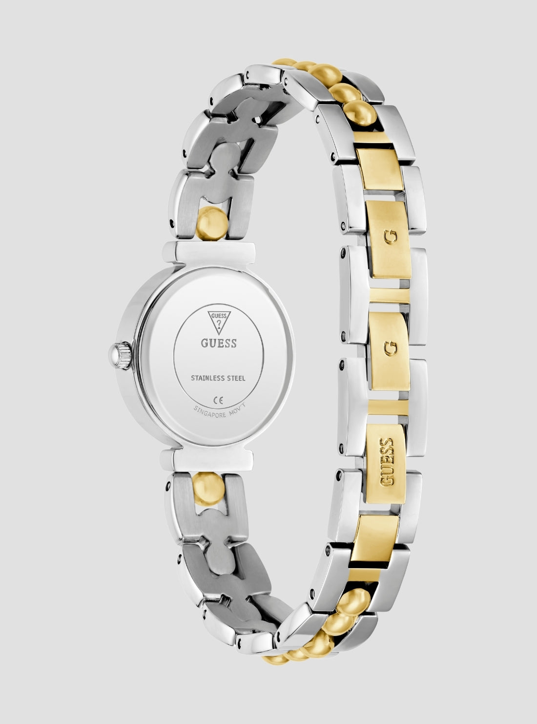 GUESS Accessories Two-Tone Leena Green Dial Watch GW0994L3 Back View