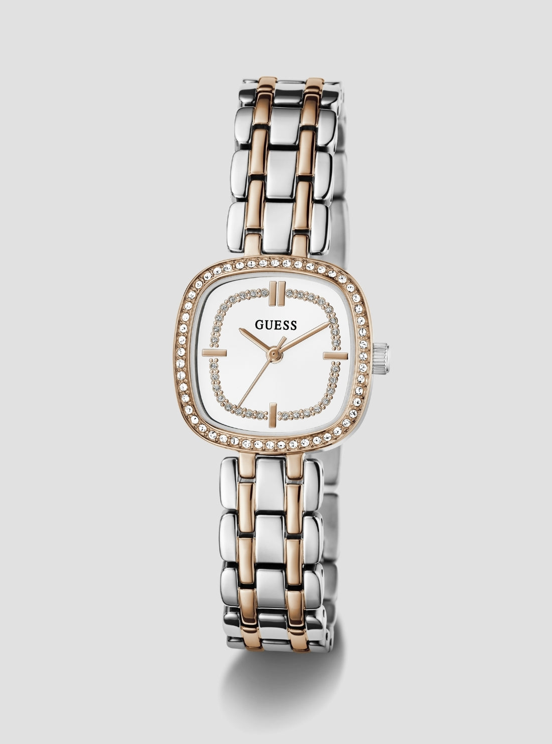 GUESS Accessories Silver Rose Gold Hazel Watch GW1018L5 Front Side View