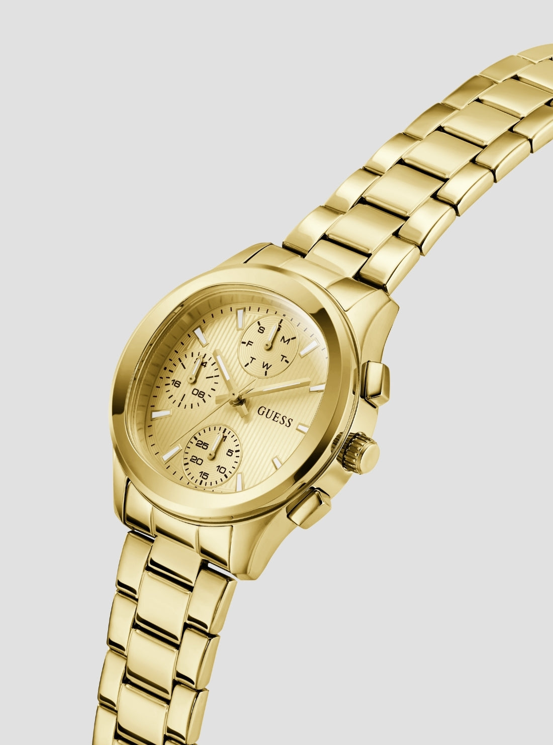 GUESS Accessories Gold Birdie Watch GW1031L2 Front Side View