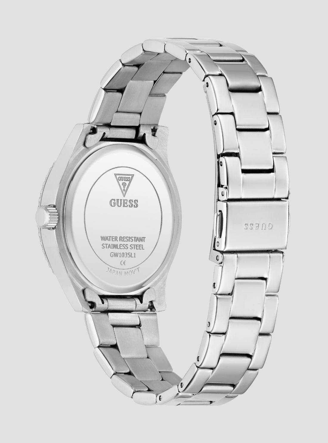 GUESS Accessories Silver Mariana Blue Dial Watch GW1035L1 Back View