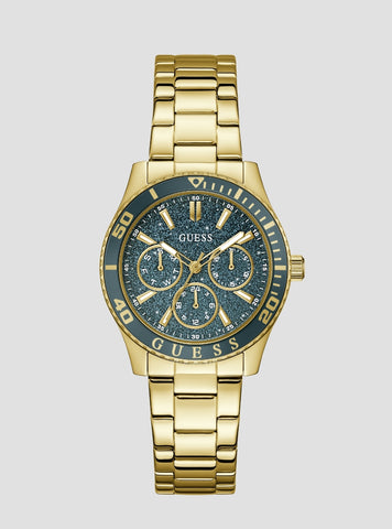 GUESS Accessorie sGold Mariana Green Dial Watch GW1035L2 Front View