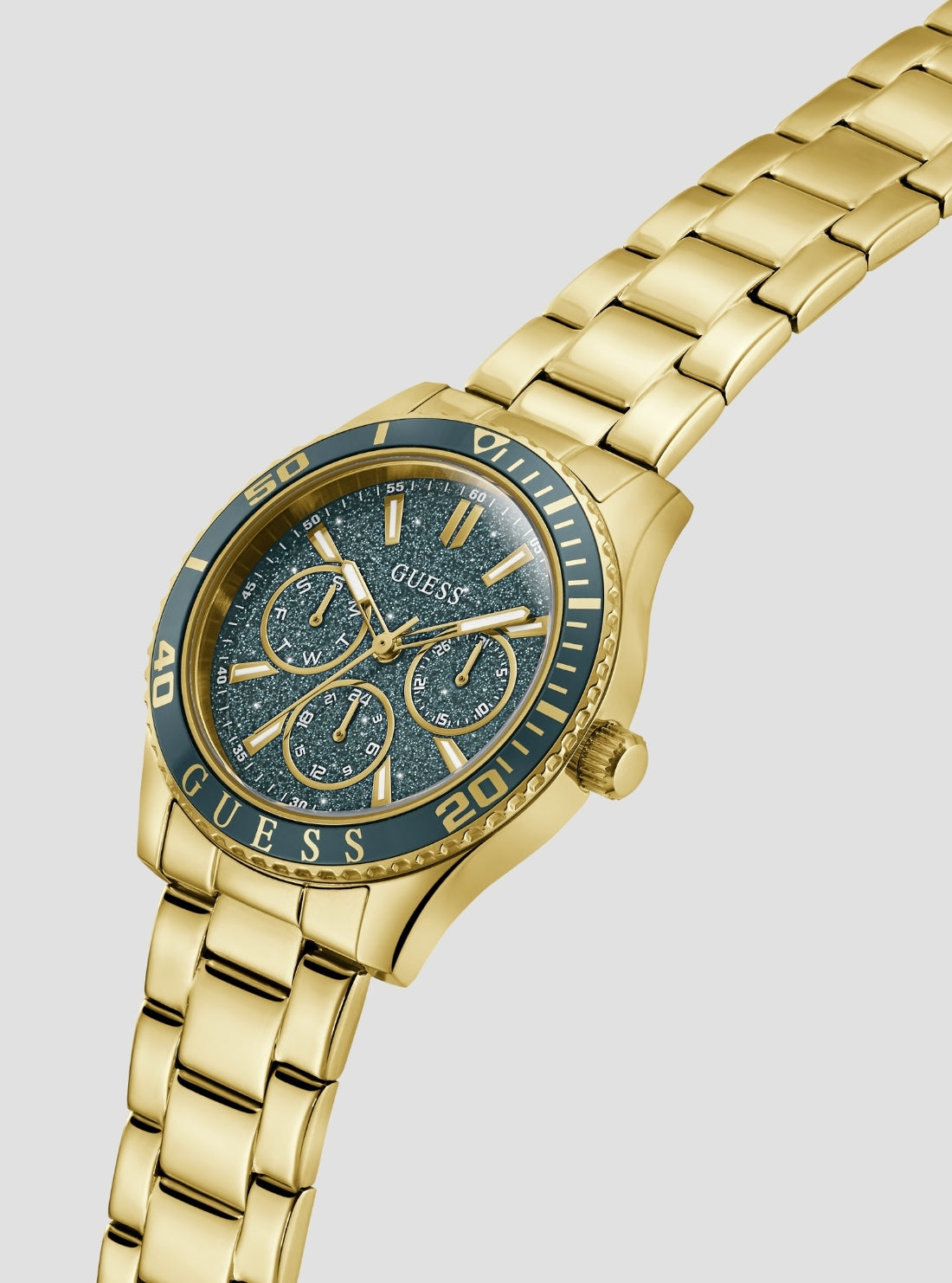 GUESS Accessorie sGold Mariana Green Dial Watch GW1035L2 Front Side VIew
