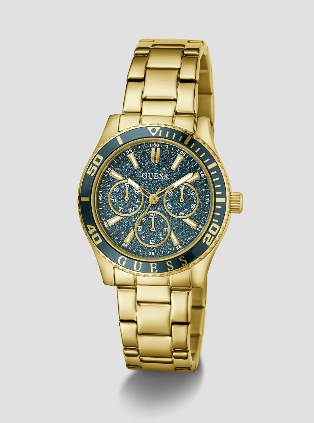 GUESS Accessorie sGold Mariana Green Dial Watch GW1035L2 Front View_2