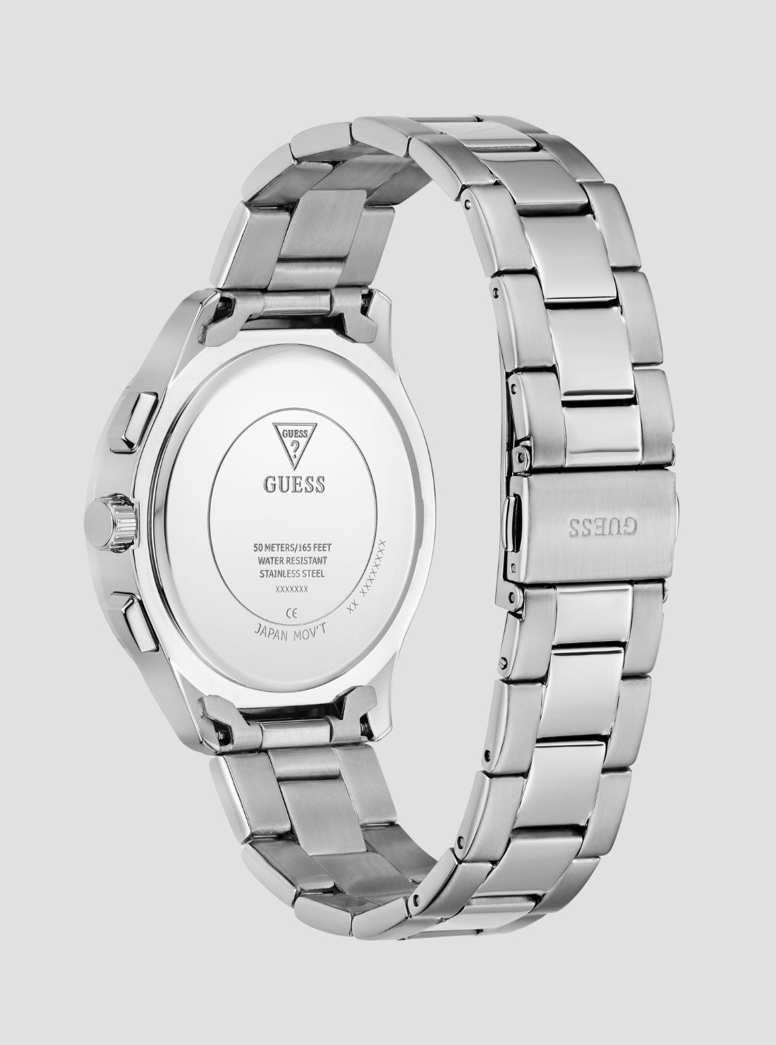 GUESS Accessories Silver Palmer Black Dial Watch GW1048G1 Back View